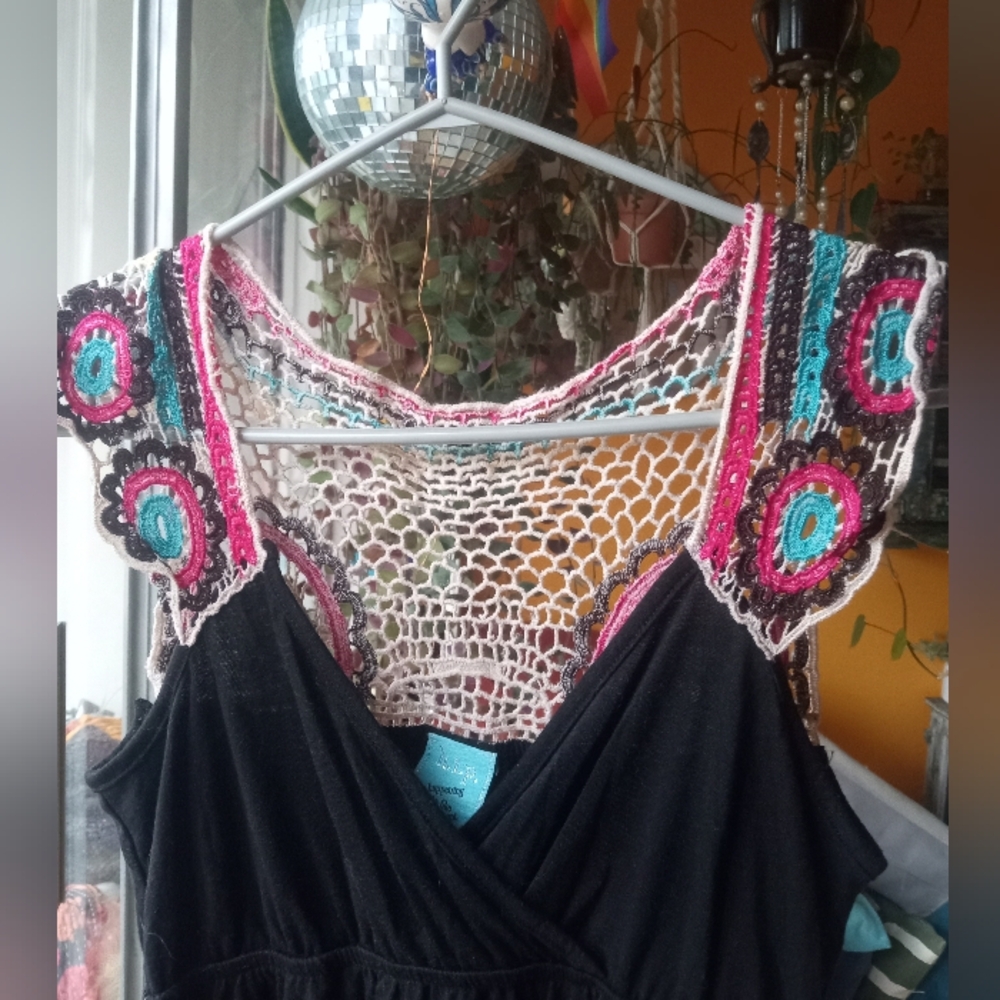 H.I.P. Crochet Detail Mini Dress